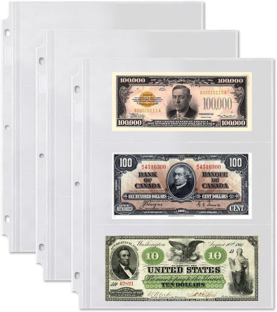 Durable 50-Pack Clear Plastic Sheets for Currency and Coupon Organization