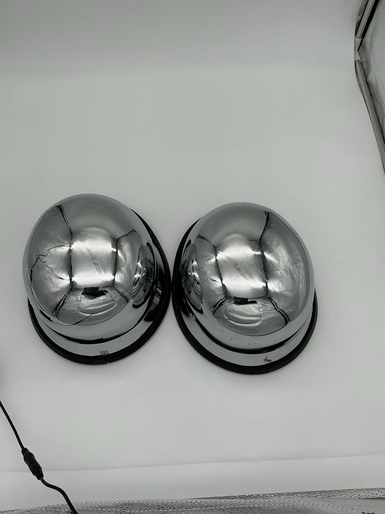 Chrome Silver Reflective Helmets Two with Black Trim size Medium