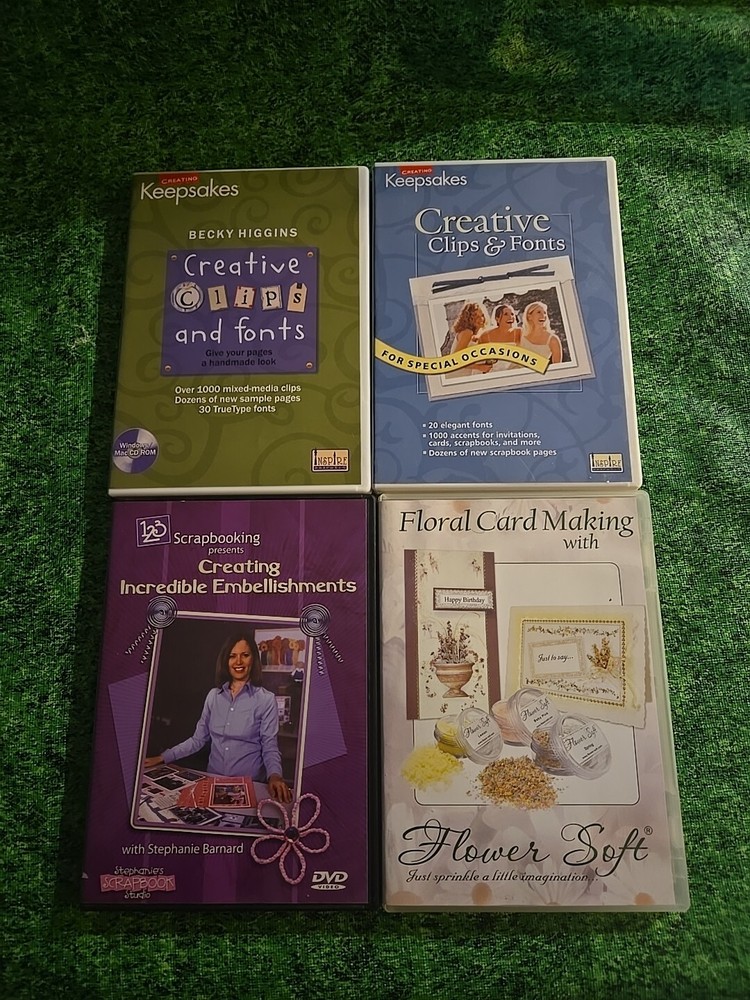 Creative Keepsakes Creative Clips & Fonts Scrapbooking & Card Software LOT OF 4