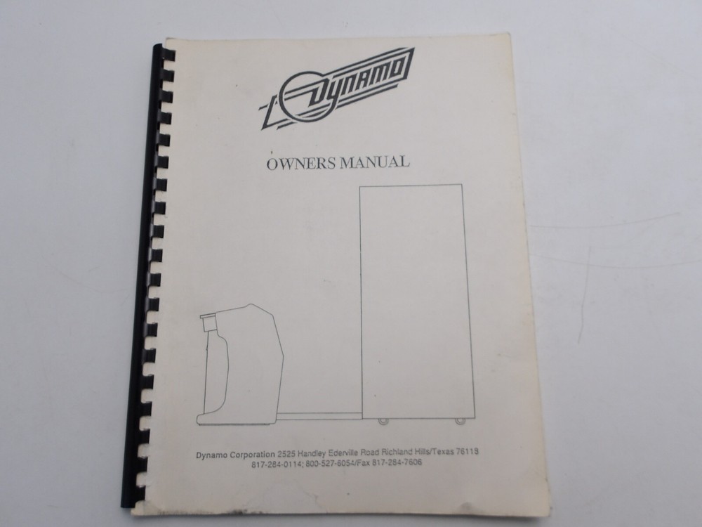 Dynamo - Video Game Cabinet System -Owners Manual -