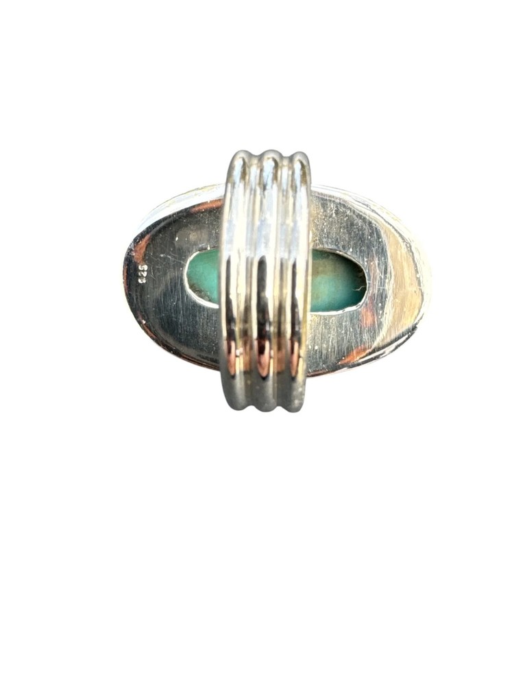 Kingman Turquoise Solid 925 Sterling Silver Ring 10