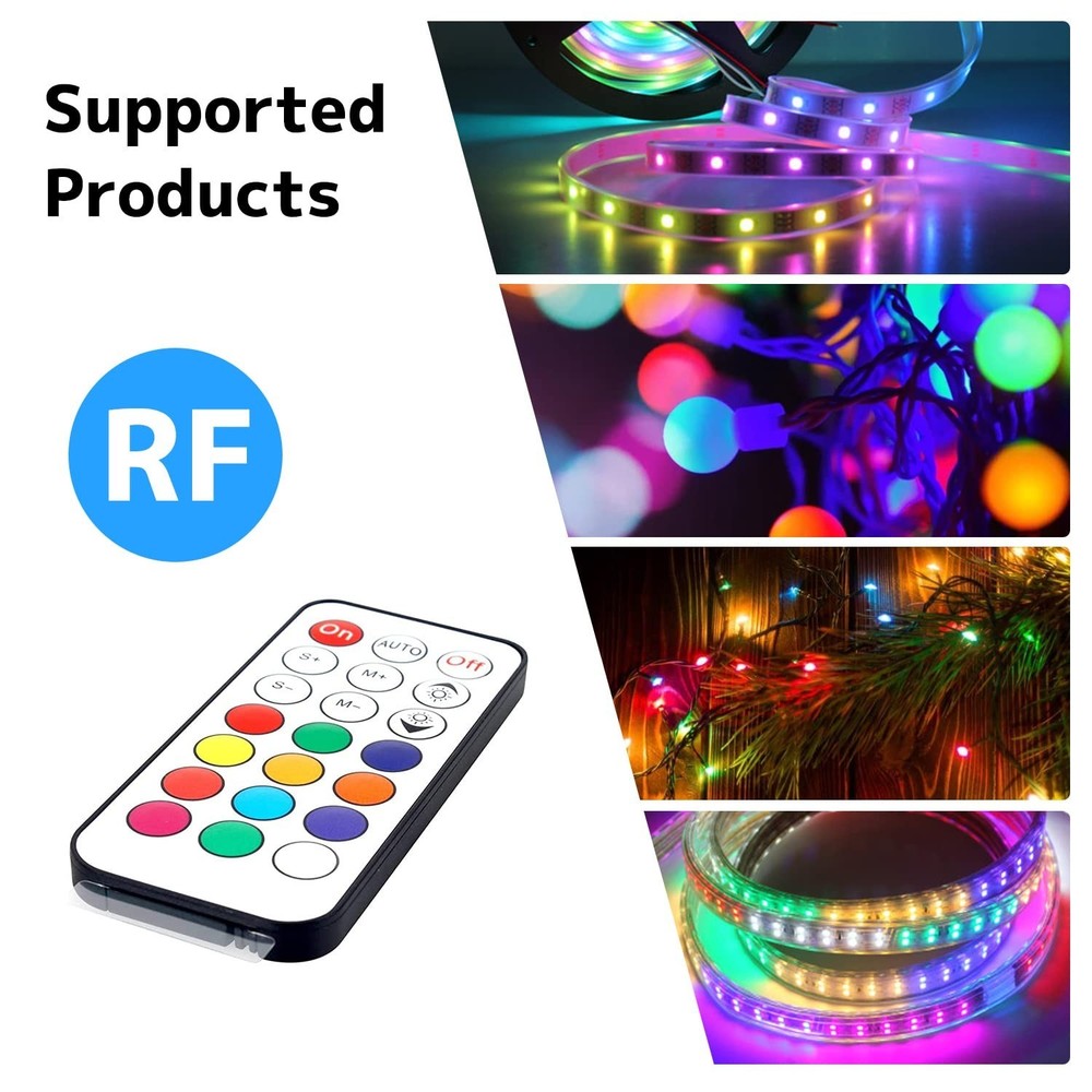 Ruirui Mini DC5-24V 21 Keys 2811 Remote Control RF Controller for WS2811 WS28...