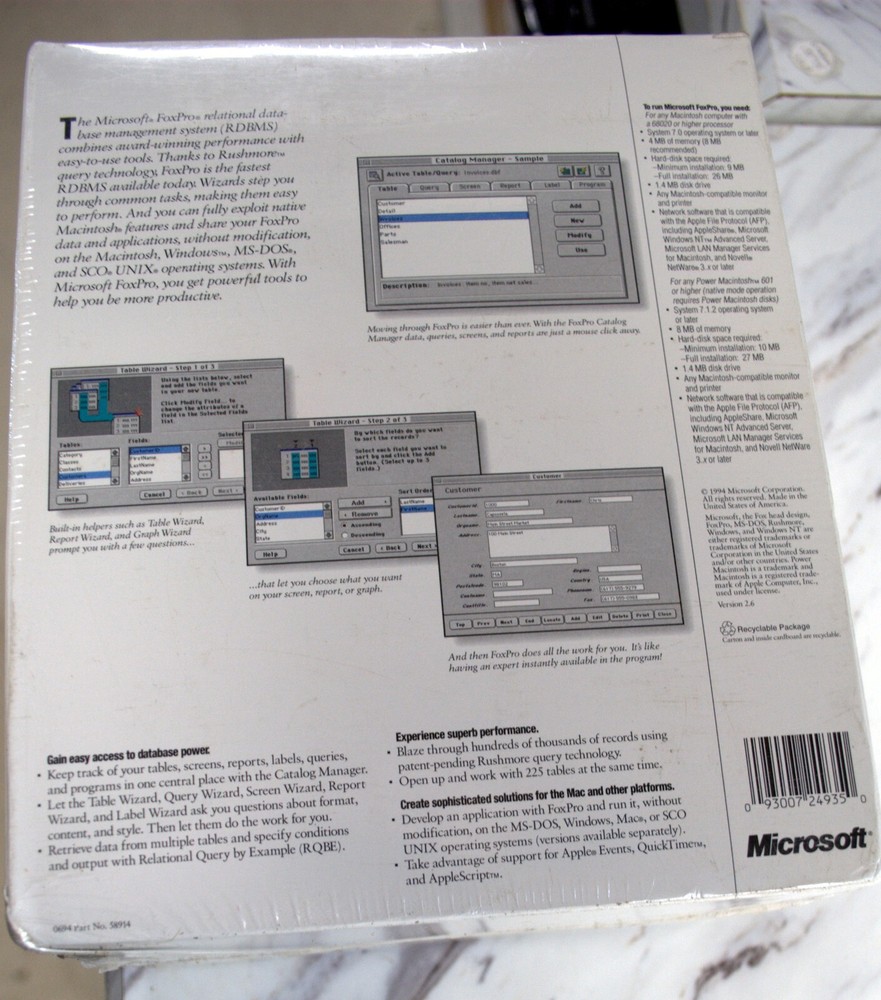 FoxPro 2.60 for Macintosh Computers NIB