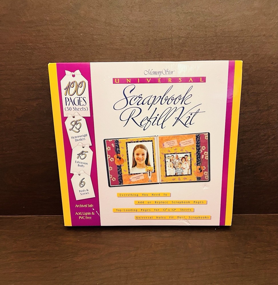 NEW Memory Stor Universal Scrapbook Refill Kit 100 Pages (50 Sheets)