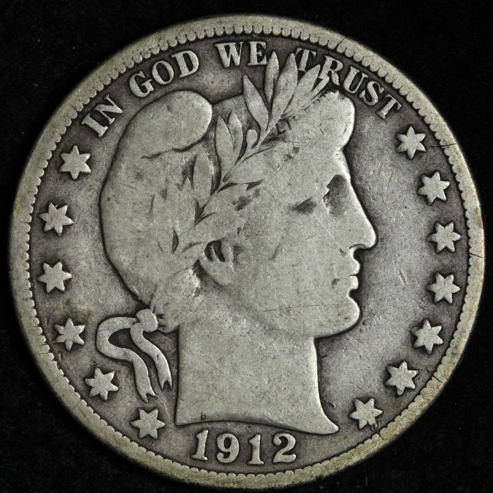 1912-S Barber Silver Half Dollar FINE+ E306 T