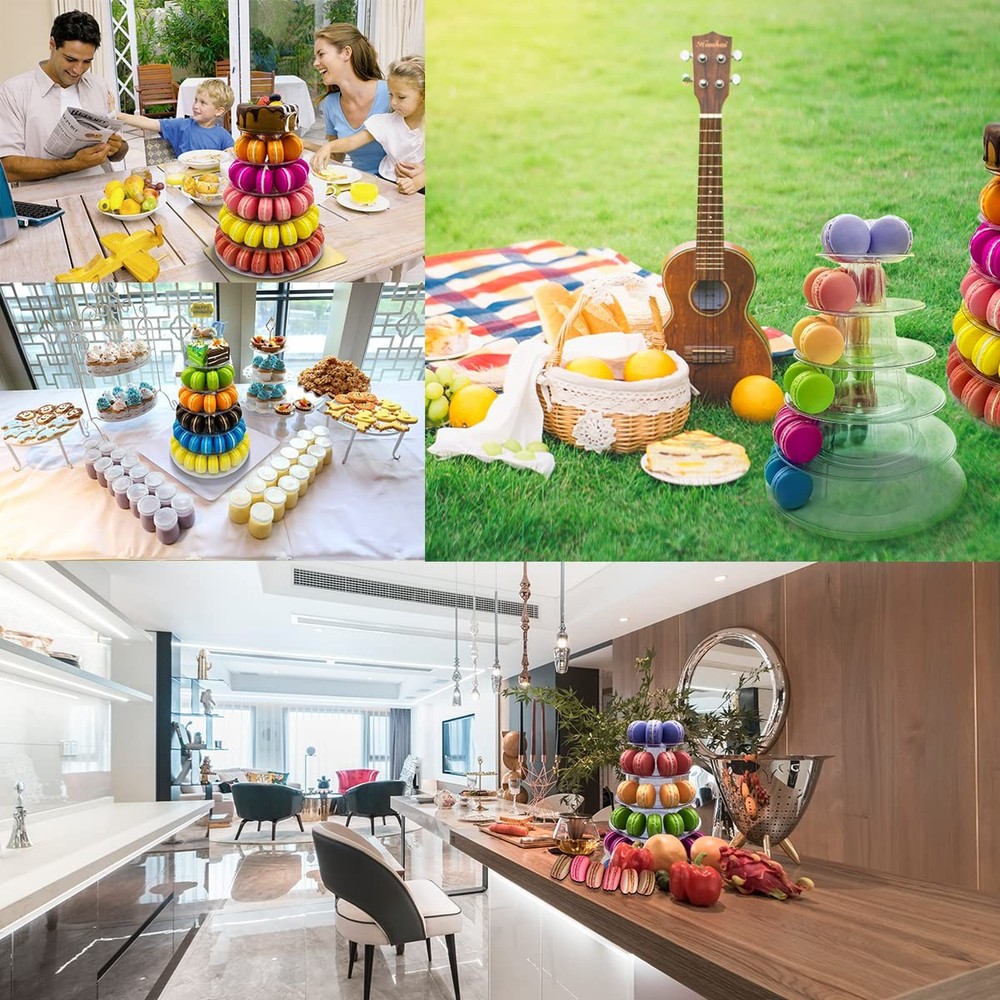 6 Tier Macaron Tower Stand Round Dessert Display Rack