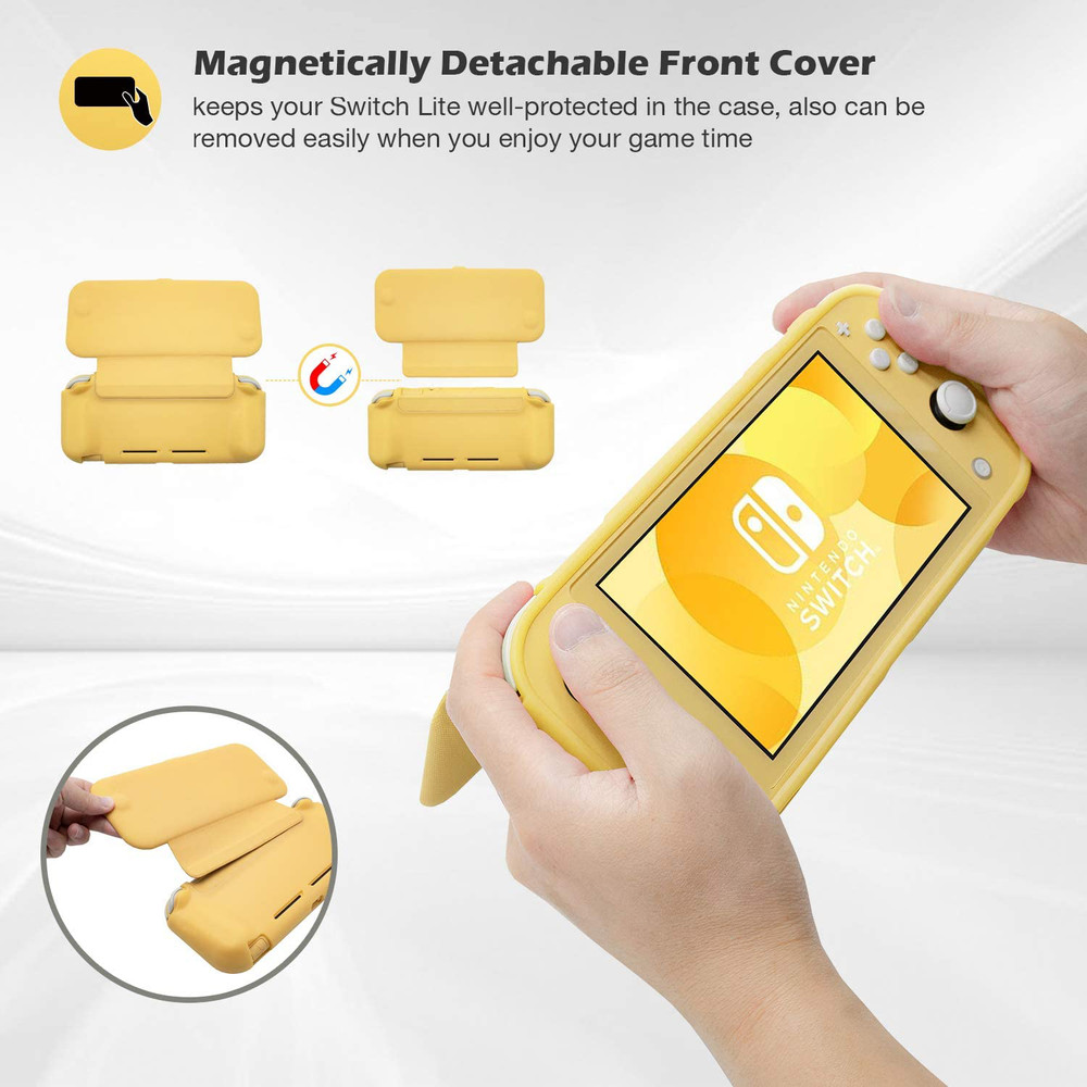 Nintendo Switch Lite Flip Case Cover Thin Slim Tempered Glass Screen Protector