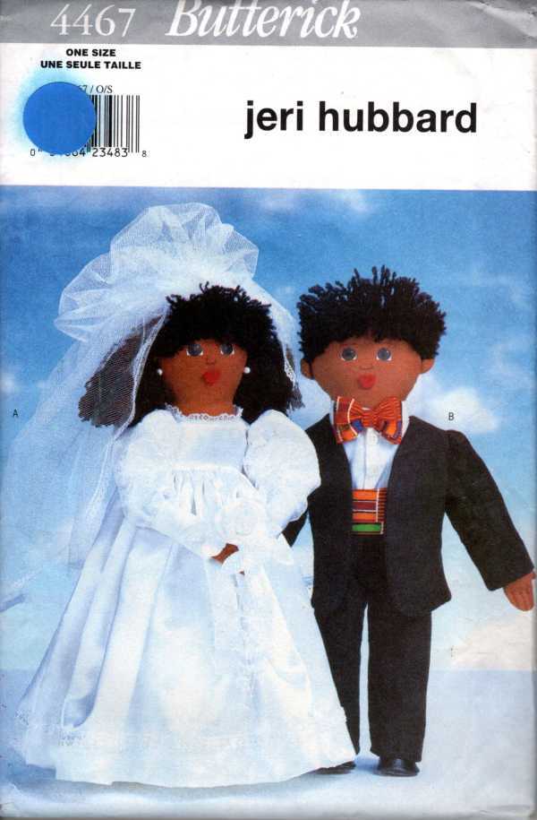 DOLL Pattern WEDDING Bride Groom 18 "  Doll SOFT SCULPTURE