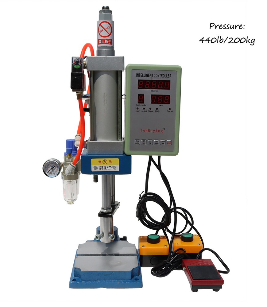 INTBUYING 110V 440Lb/200kg Pneumatic Punch Machine with Display Controller