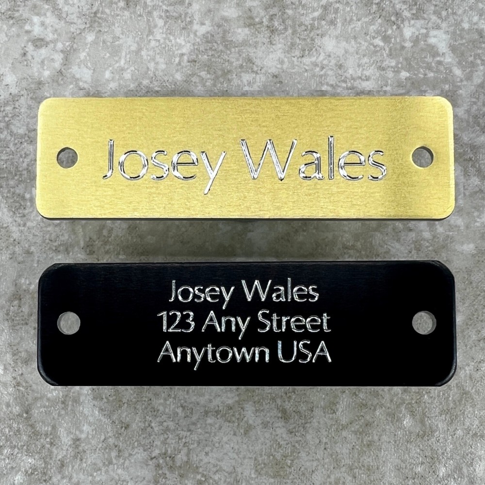 Custom Engraved Tags Personalized NAME PLATE Tags NAME PLATE BLACK GOLD MEDIUM