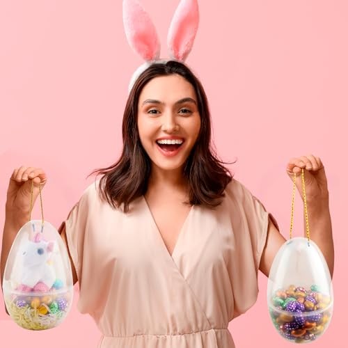 15 Pack 8 Inch Jumbo Easter Eggs Large Empty Fillable Eggs Transparency White