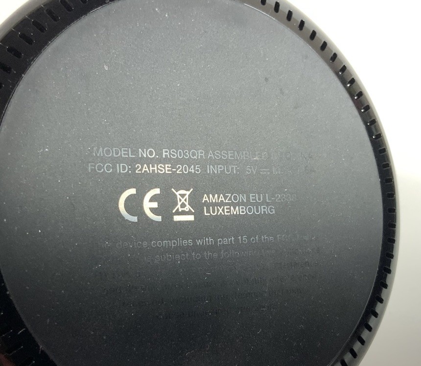 Amazon Echo Dot 2nd Generation Smart Speaker RS03QR Black Very Good Condition
