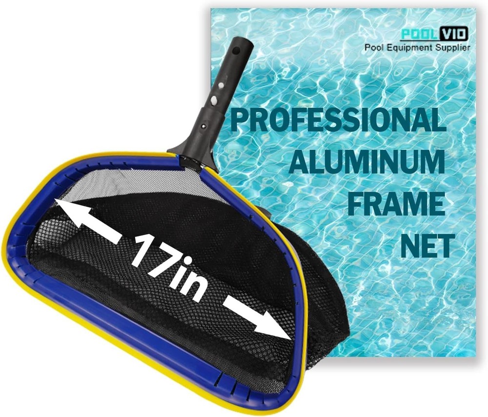 Pool Skimmer Net 10ft Adjustable Pole Heavy Duty Deep Bag Leaf Rake