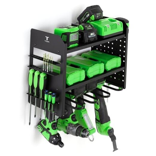 Power Tool Organizer Wall Mount, 4 Layer Heavy Duty Metal Tool Storage Black