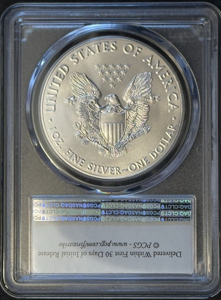 2018 Silver Eagle PCGS MS70 FIRST STRIKE (Flag Label)