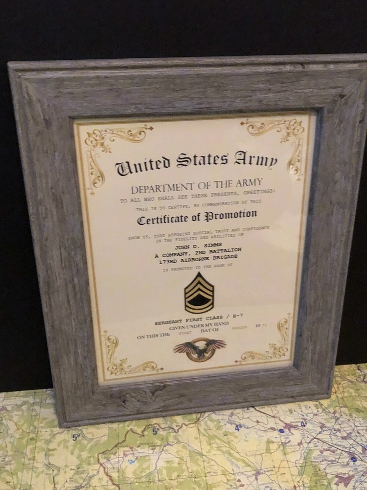 SERGEANT FIRST CLASS / SFC (E-7) U.S. Army ~ Commemorative Promotion Certificate