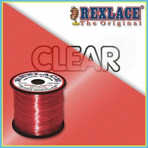 Clear Red Plastic Rexlace 100 Yards