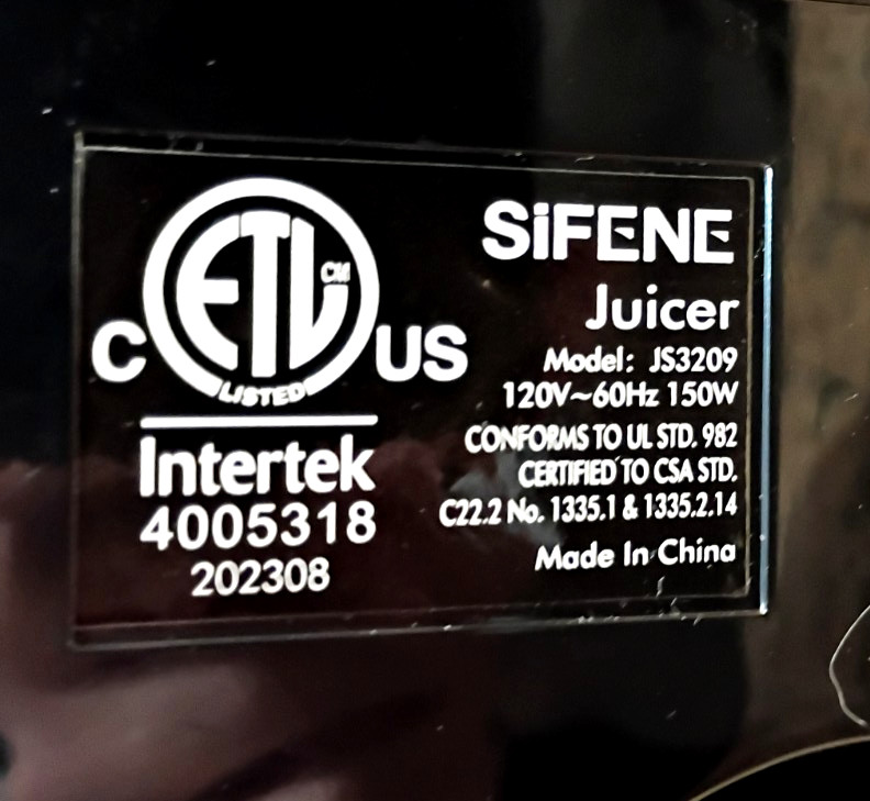 Sifene Cold Press Juicer JS3209