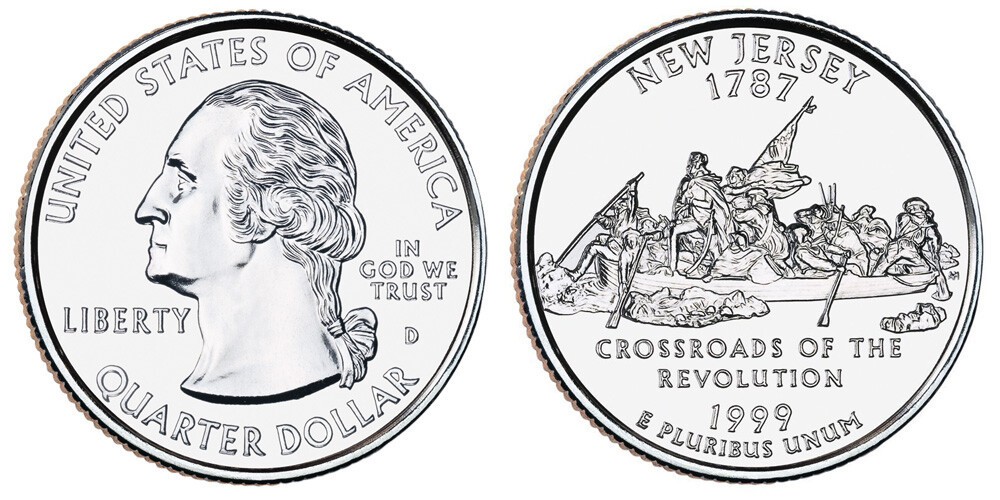 1999 D NEW JERSEY State Quarter UNCIRCULATED