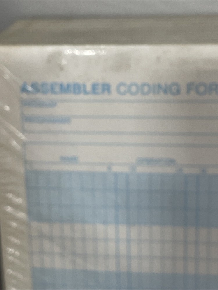Assembler Coding Form 10 Computer Pads/50 Sheets Each White 13.5 x 8.5 VTG