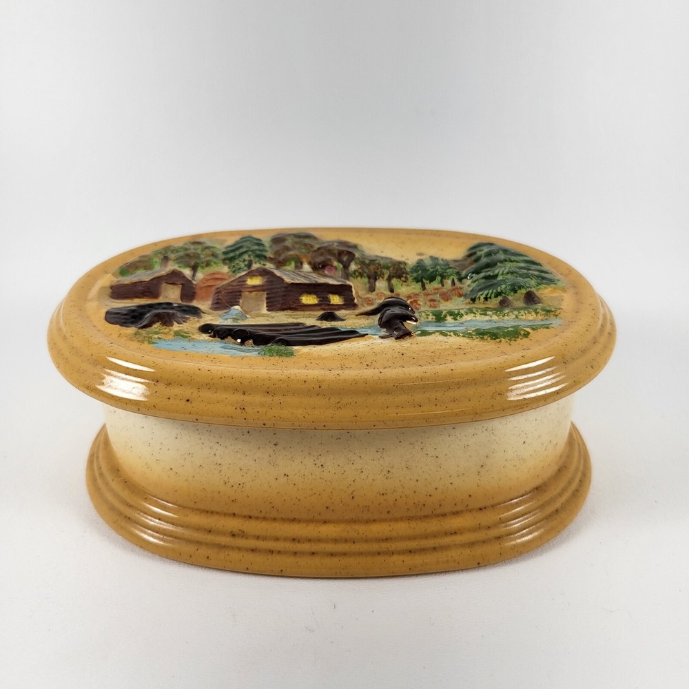 Vintage Hershey's Mold Ceramic Tricket Box Oval 1981