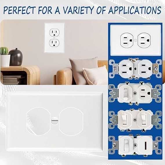 Outlet Covers Wall Plates - Electrical Outlet Covers12-Pack Standard Size Best
