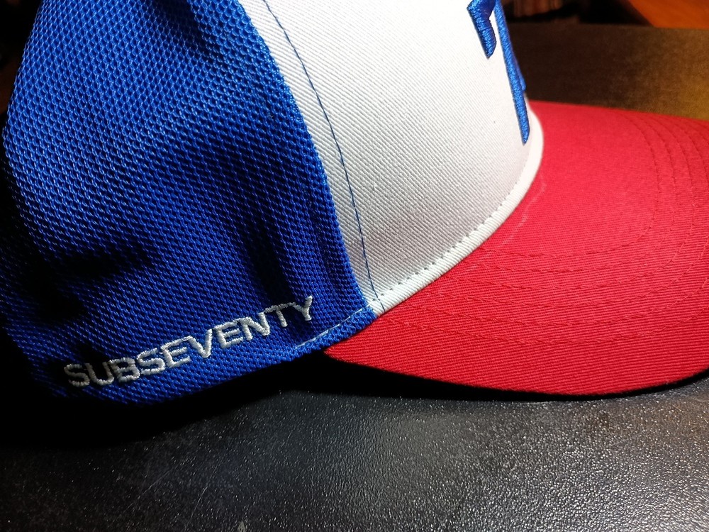 Sub 70 Golf Hat Cap Snap Back Adjustable Red Blue White mesh