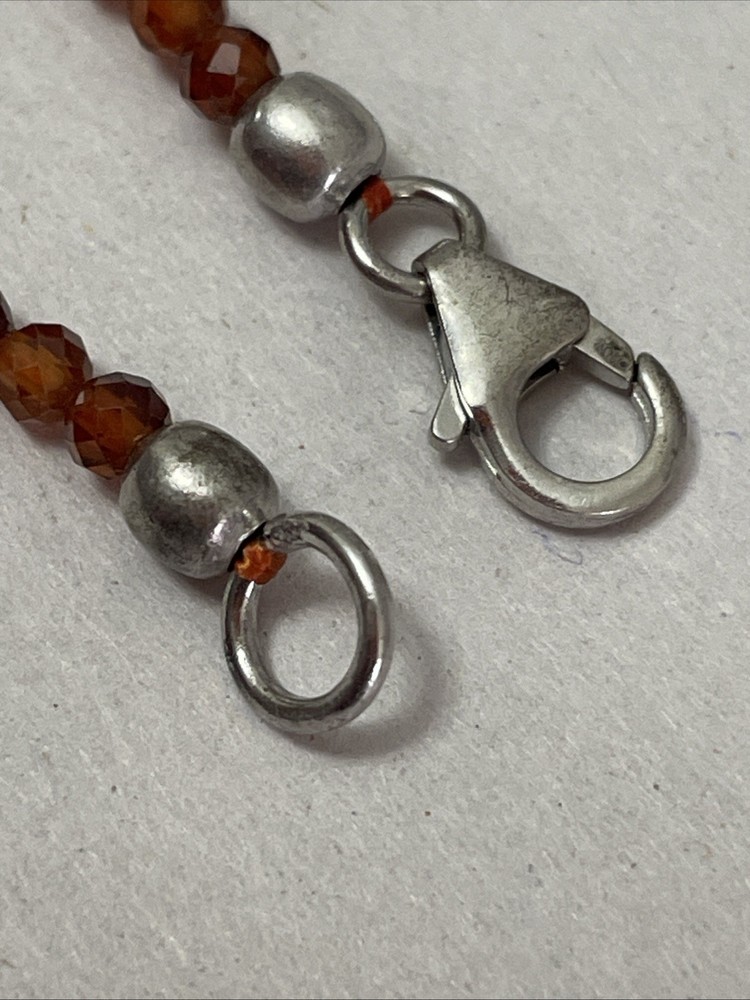 925 Stone Bead Necklace 17” Long