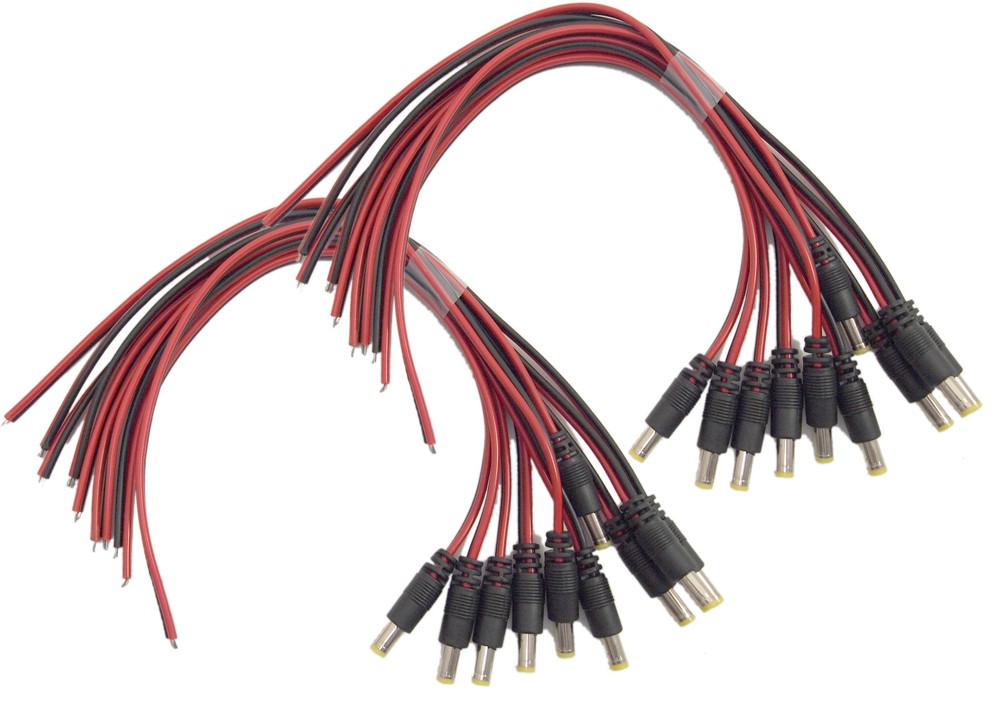 20 Pcs DC Male Power Jack Cable Connector for CCTV security camera DVR system