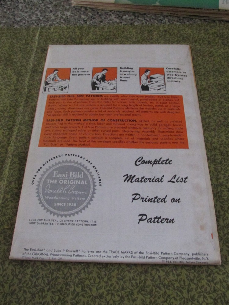 Easi-Bild Build It Yourself PATTERN COMPLETE NO. 537 Library Desk Decorator's