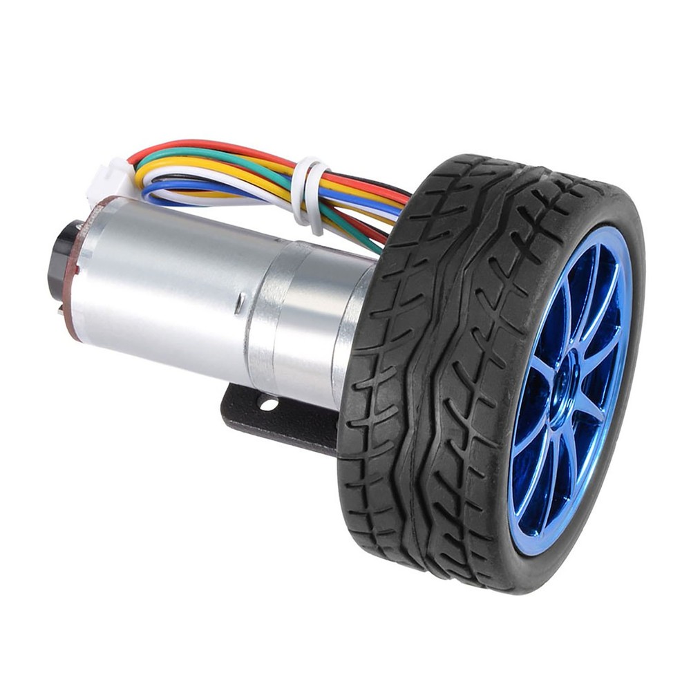 DC12V 1000RPM DIY Encoder Gear Motor With Mounting Bracket 65mm Wheel Kit