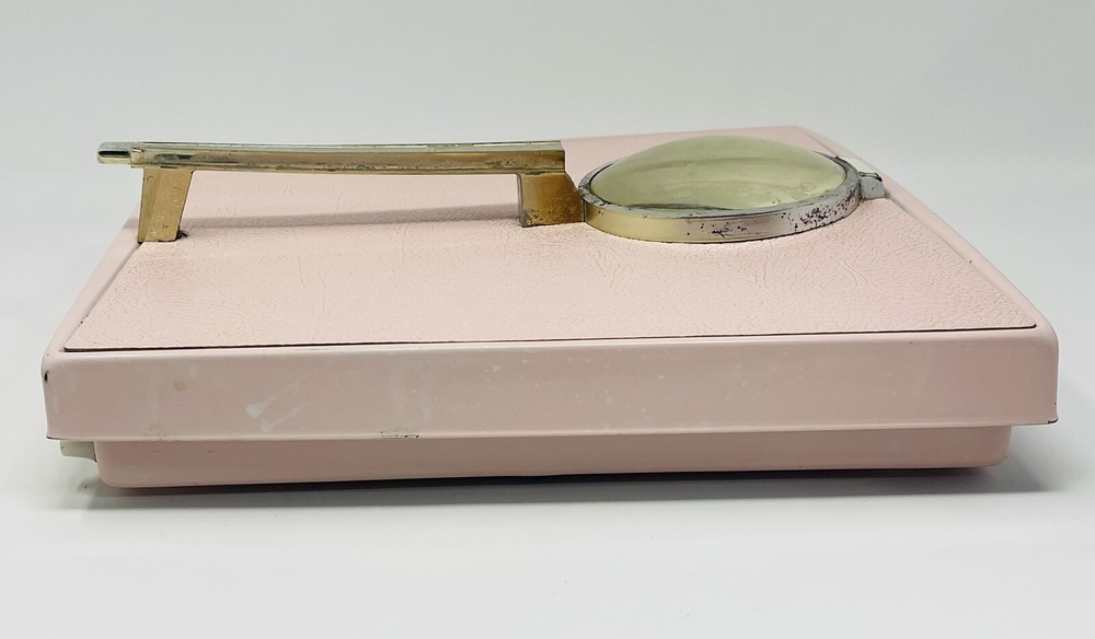 Vintage Mid-Century Detecto Auto Zero Pink Bathroom Scale Handle Works READ