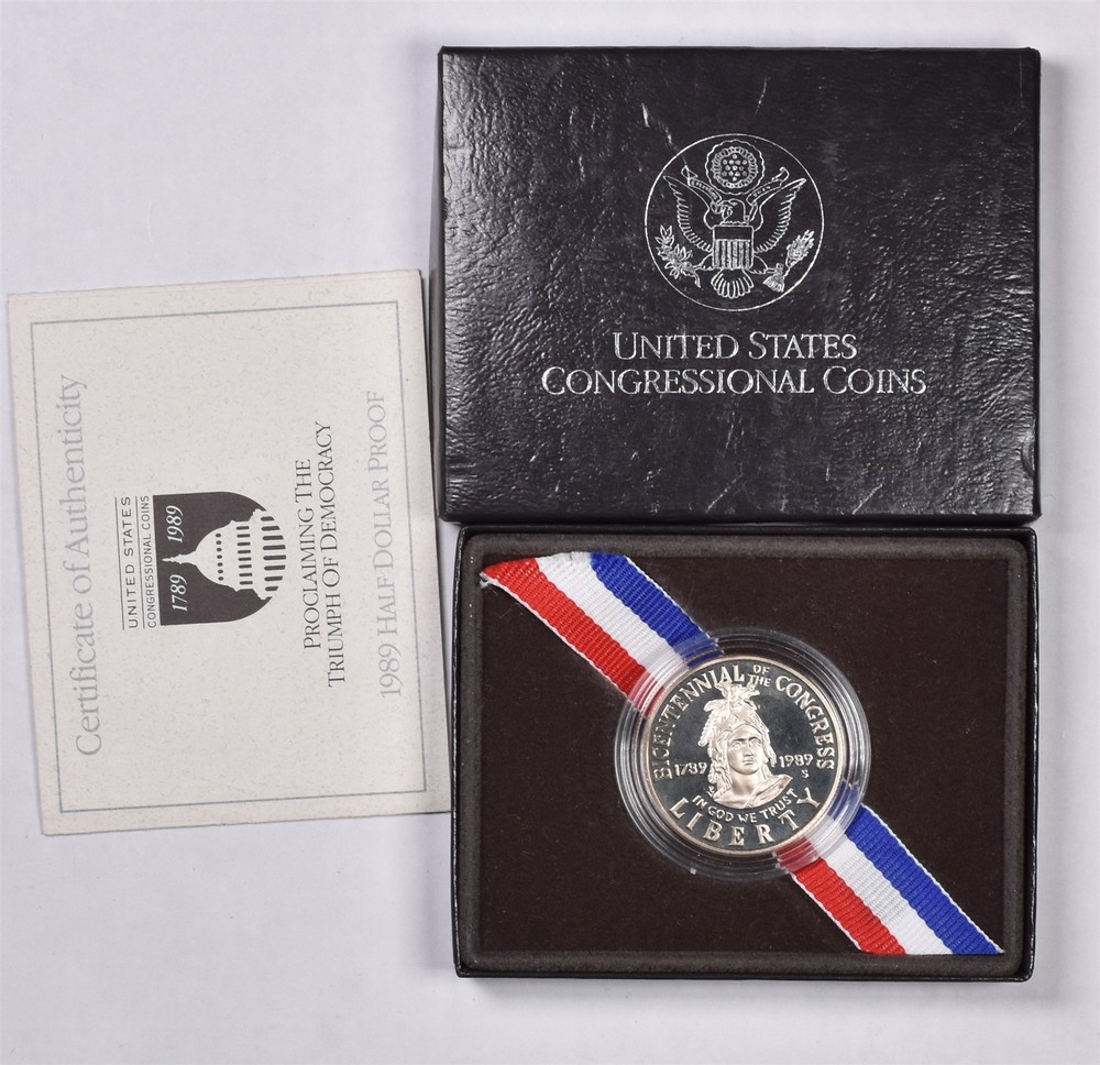 1989 Congressional Commemorative Clad Half Dollar - Proof With Box & COA