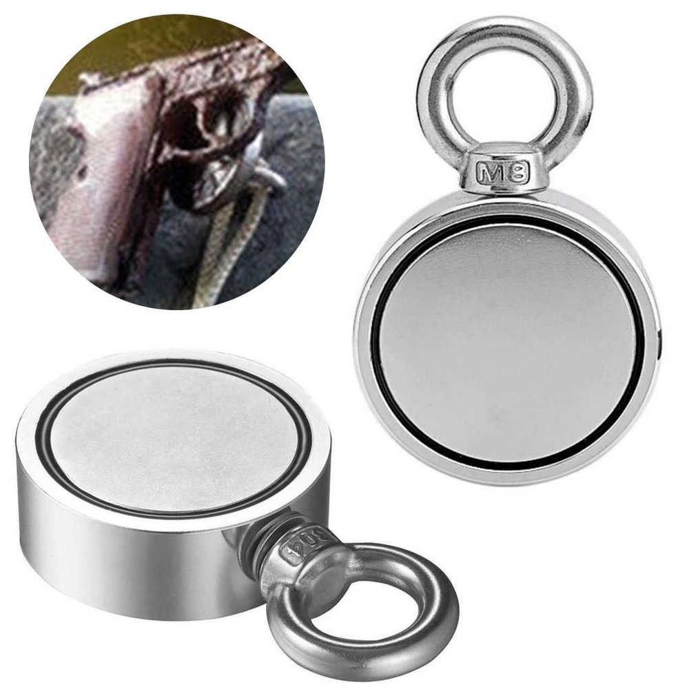Fishing Magnet Double Sided 800LBS Pull Force Strong Neodymium Rare Earth US