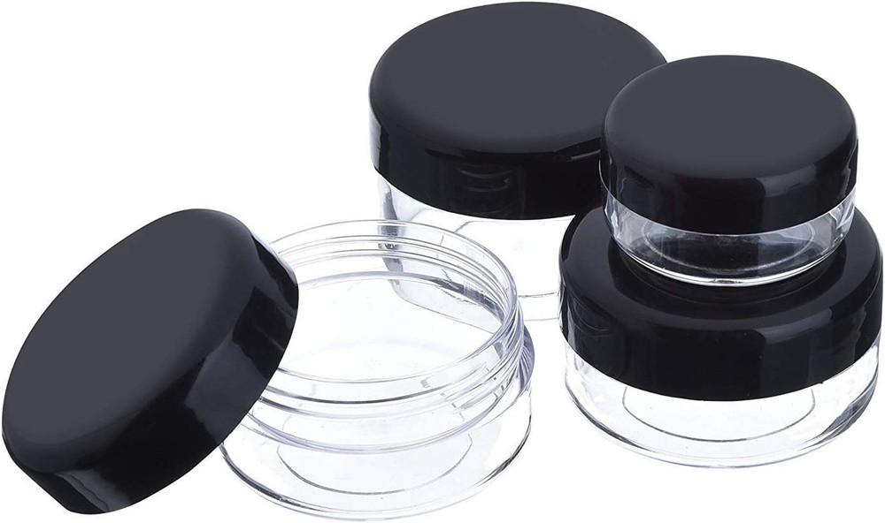 10 Pieces Empty Clear Plastic Makeup Sample Containers with 2 Pieces Mini Spatul