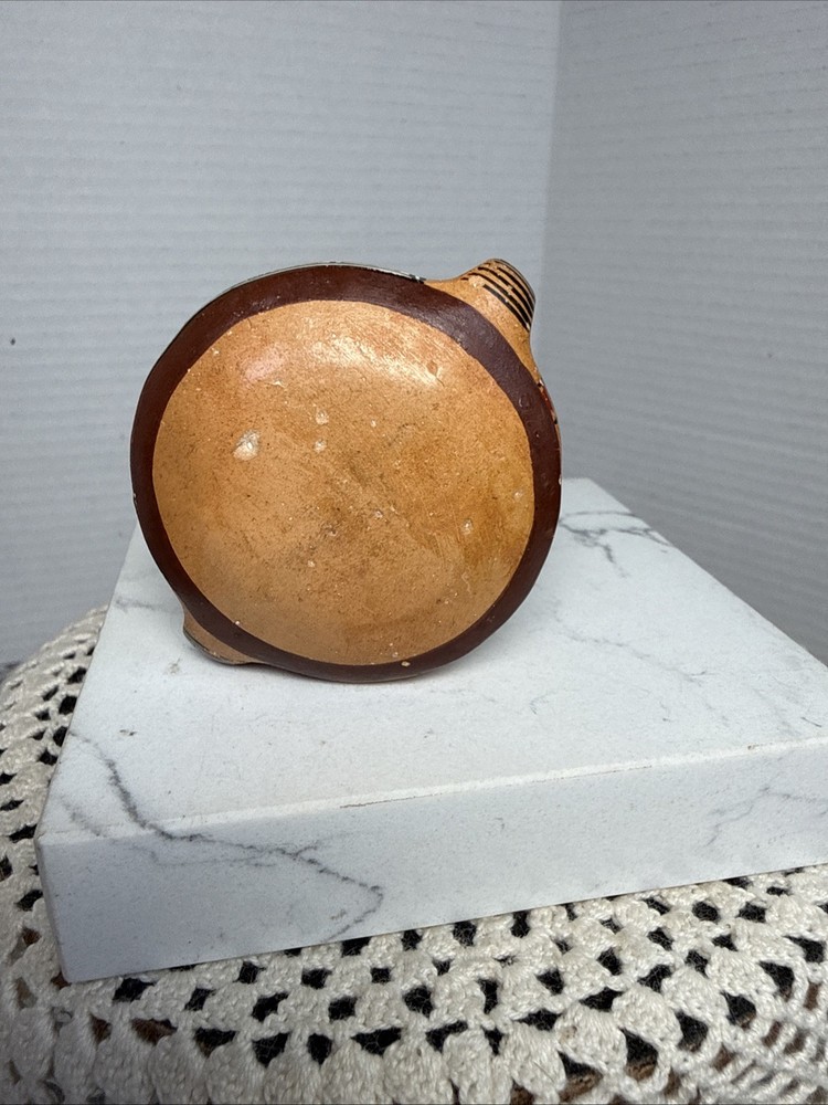 Cusco Peru Art Pottery Hand Painted Patterned Vase Small 3” Vintage Decor