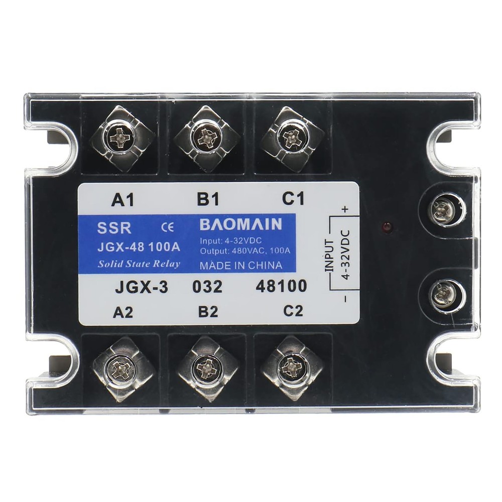 3 Phase Solid State Relay JGX-48100A 4-32 VDC Input 480VAC 100 Amp Output DC/AC