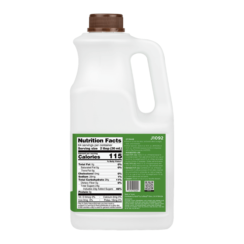 Tea Zone Tropical Syrup - Bottle (64oz), J1092