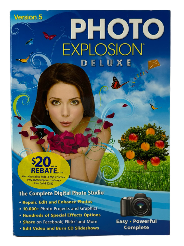 Photo Explosion Deluxe Version 5 The Computer Digital Photo Editing Software NIB