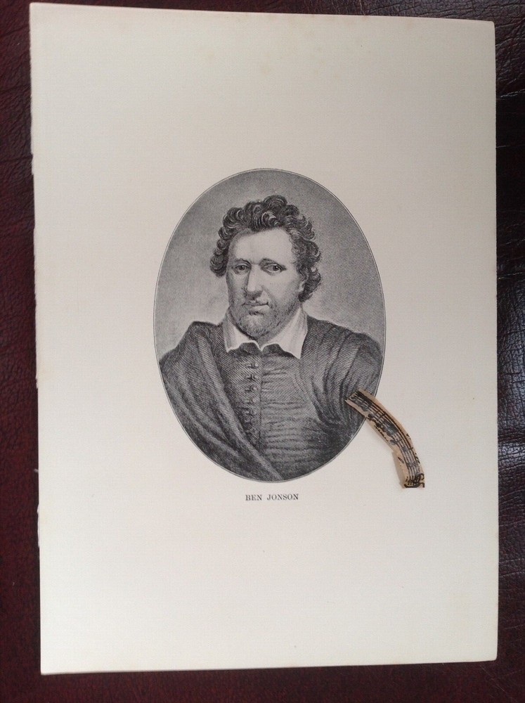 1899, BEN JONSON, antique print