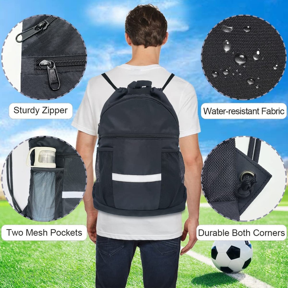 Drawstring Backpack Sports Gym Bag with Shoe Compartment, X-Large String Bag ...