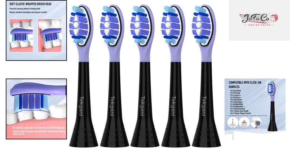 5-Pack Philips Sonicare Toothbrush Replacement Heads – Gentle Multi-Action Clean