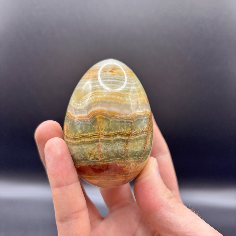 Vibrant Multi-Color Stone Sphere Egg (approx. 280 grams)