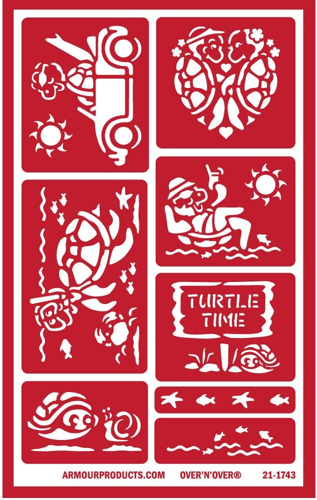 Armour Reusable Over n Over Glass Etching Stencil - Turtle Time