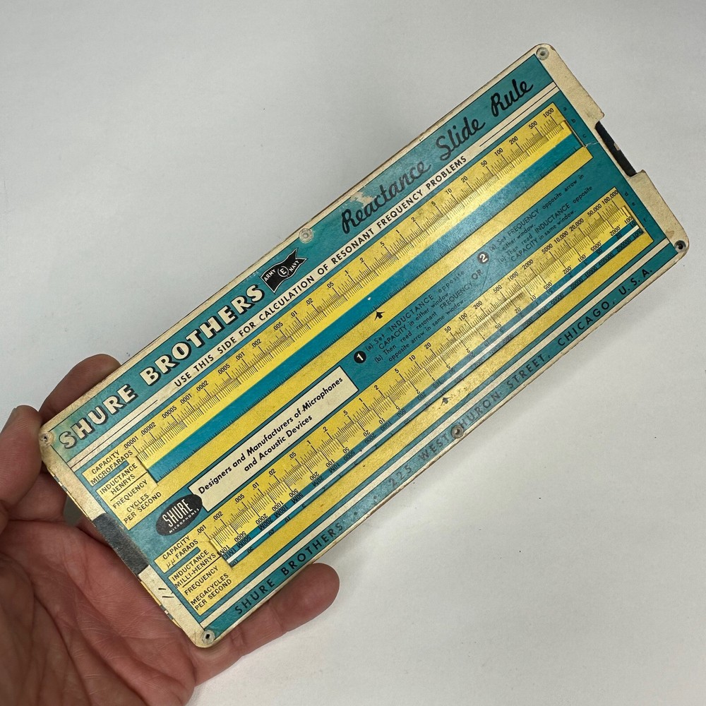 Vintage - Shure Brothers Reactance Slide Rule Capacitive Inductive