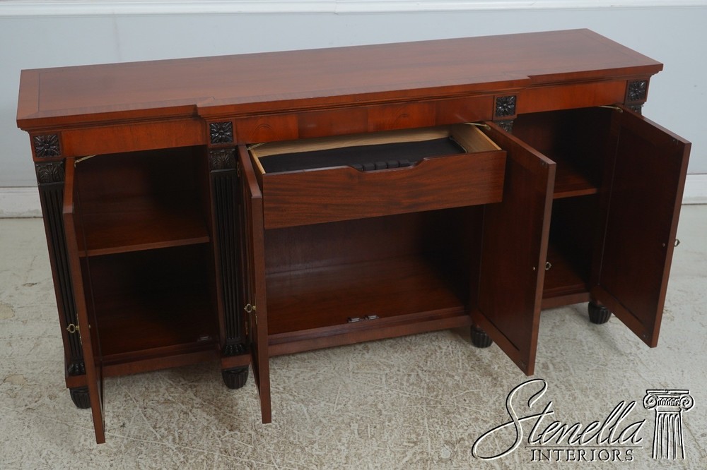 70548: BAKER Neoclassical Mahogany Sideboard w. Ebonized Details