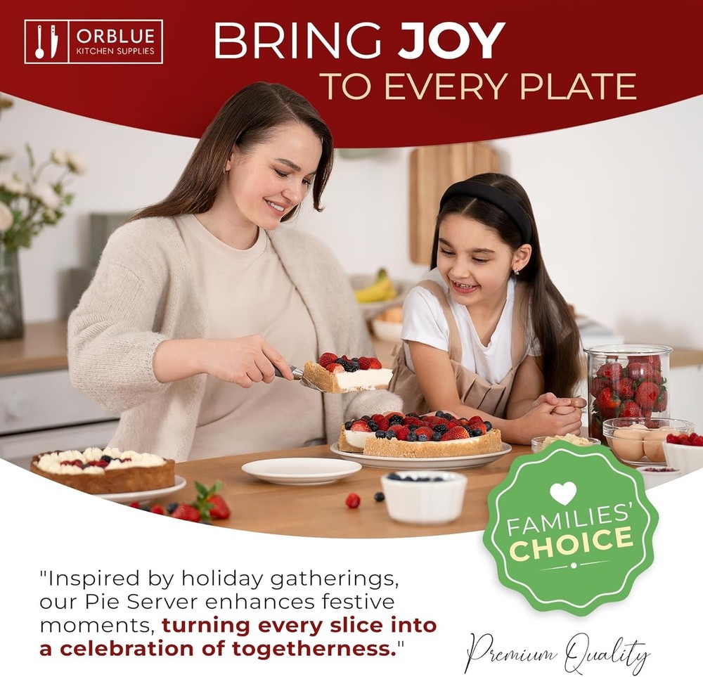 Pie Server, Essential Kitchen Tool, Serrated on Both Sides, Great for Right or L