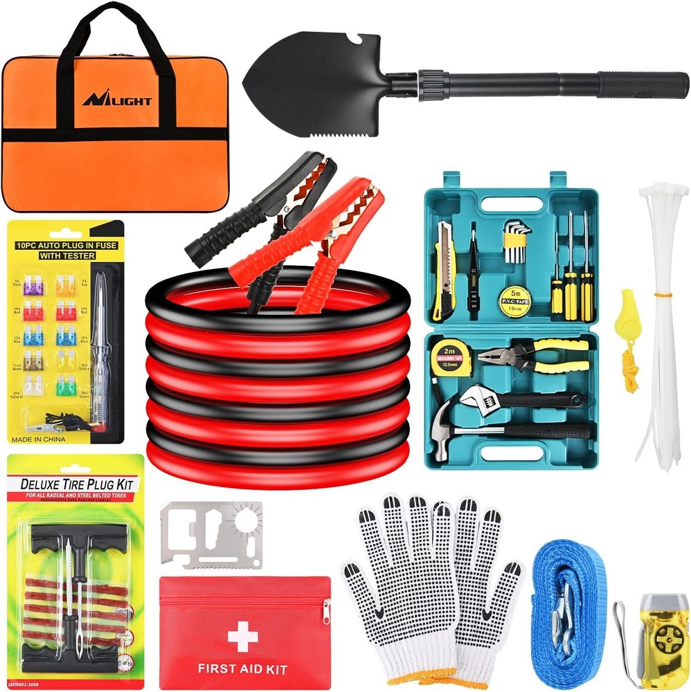 Nilight Car Emergency Kit with Roadside Safety Assistance Essential Tools
