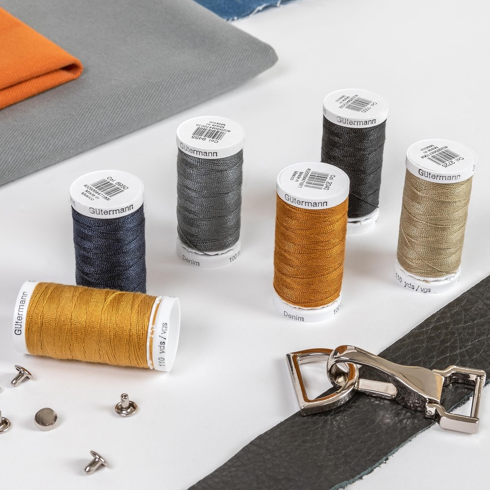 6 Spools 100m 12wt Professional Denim Thread For Bags Backpacks Pillows