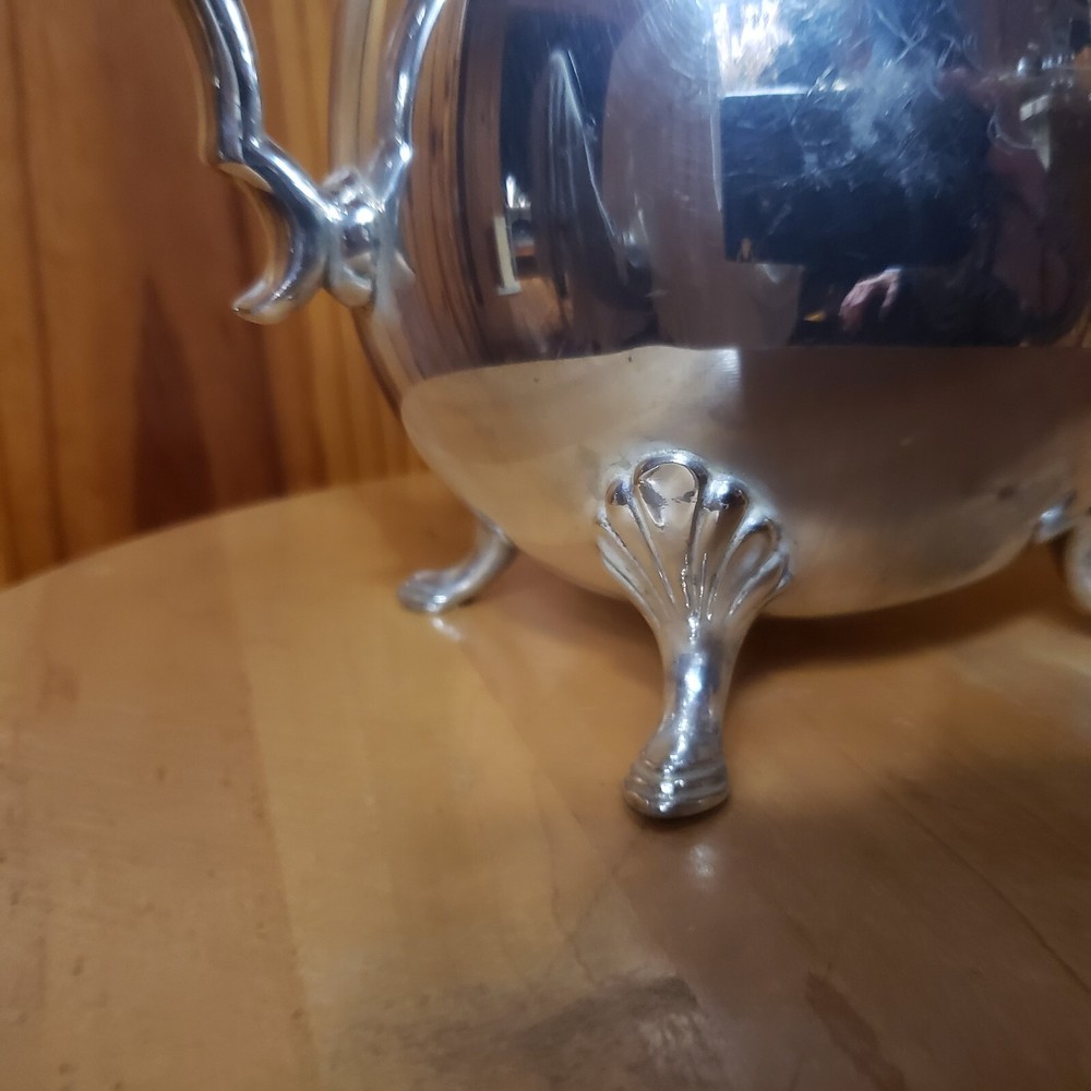 Vintage Crescent MCM Silverplate Footed Water Pitcher 8.5" Tall